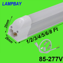 Triac Dimmable T5 Integrated Bulb Fixture 1Ft 2Ft 3Ft 4Ft 5Ft 6Ft 8Ft LED Tube Light Slim Bar Lamp Linkable Linear Lighting Surface Mounted