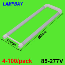 U shaped LED Tube Bulb 2Ft 20W 2200LM Triac Dimmble T8 G13 square fixture Light Retrofit Fluorescent Lamp 110V-277V
