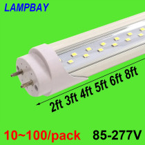 Super Bright Double-row LEDs T8 G13 LED Tube Bulb 2Ft 3Ft 4Ft 5Ft 6Ft 8Ft Retrofit Fluorescent Lamp Bar Lighting