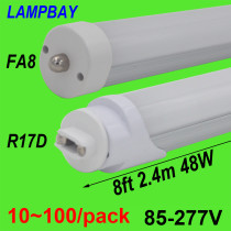 LED Tube Bulb 8Ft 48W 5800LM FA8 R17D(HO) Rotated Base Lamp F96 Retrofit Fluorescent Bar Lighting