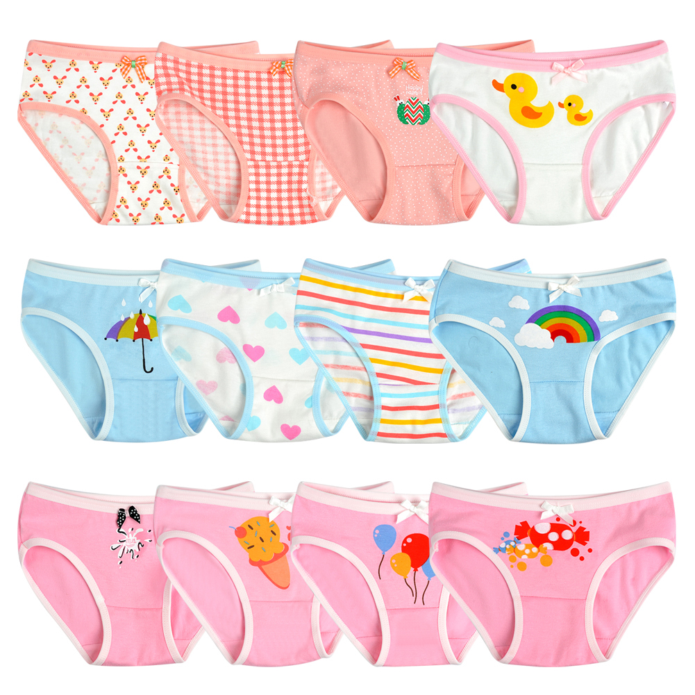 Anntry Baby 12 Pack Panties Soft Comfort Knickers Cotton Underwear Little Girls Assorted Briefs 2-12 Yrs 