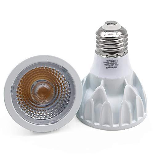 PAR20 LED Bulb 3000K Soft White Dimmable 12W (100 Watts Equivalent) E26 Medium Base COB Spot Light 24° Beam Angle High CRI (85+) 1200LM AC 85-265V Flood Lamp 2-Pack by Rowrun