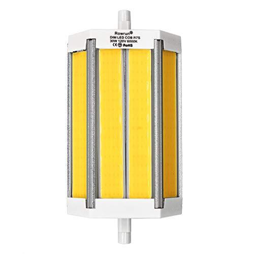 R7S J118 30W LED Bulb Double Ended Base J-Type Dimmable Warm White 3000K COB Light Bulb 118mm for Household Lighting Floodlight Replacement Light