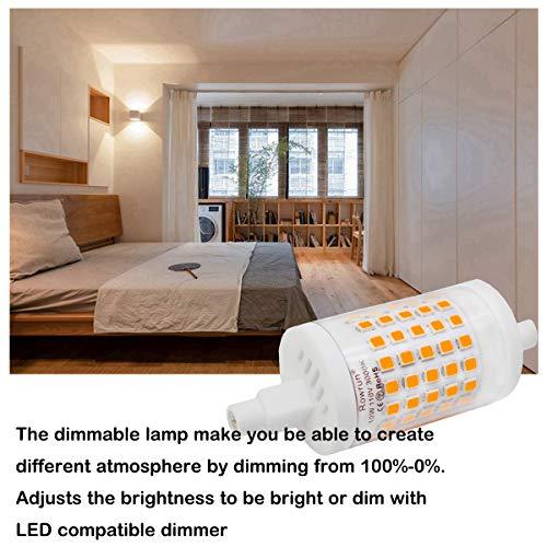 R7S LED Bulb 78mm Dimmable 3000K Warm White 10W (100-Watt Equivalent) 1000lm AC 110V J Type T3 Halogen Light Replacement 2-Pack by Rowrun