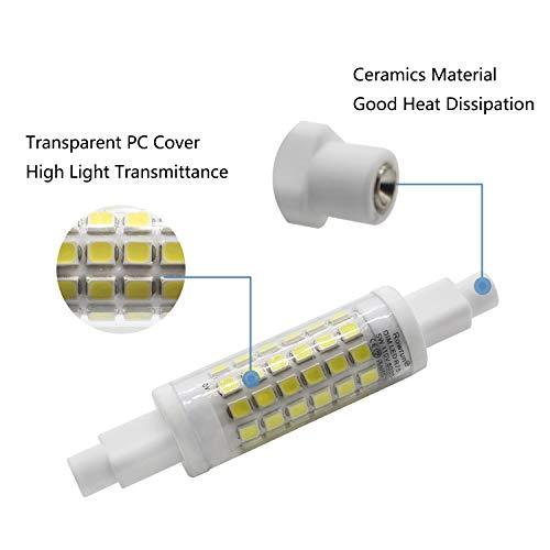 R7S LED 78MM 5W J T-Ype T3 6000K Dimmable 110V 50W Incandescent Replacement J78 Double Ended R7S LED Bulb 6-Packs