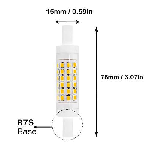 R7S LED Bulb 78mm Dimmable 3000K (Soft White) 5W (50-Watt Equivalent) 500lm 60pcs 2835SMD AC 110V 4-Pack by Rowrun