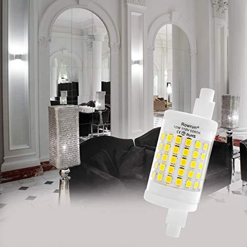 R7S LED Bulb 78mm Dimmable 10W Cole White (100-Watt Equivalent) 1000lm 75pcs 2835SMD AC 110V J Type T3 Halogen Light Replacement 2-Pack by Rowrun