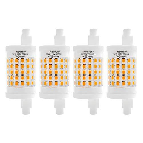 R7S LED 78MM Dimmable 10W J T-Ype T3 110V 3000K 100W Incandescent Replacement J78 Double Ended R7S LED Bulb 4-Packs