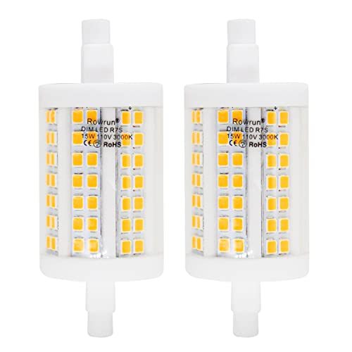 R7S LED Bulb 78mm 15W Daylight Double Ended J Type T3 J78 LED Floodlight Bulb for Halogen Light Replacement 2-Pack by Rowrun