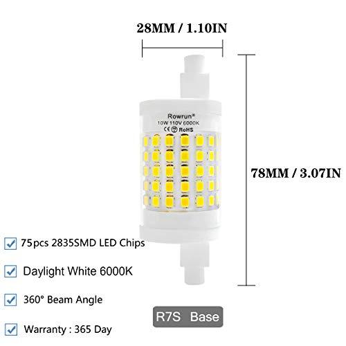 R7S LED 78MM Dimmable 10W J T-Ype T3 110V 6000K Daylight White J78 Double Ended R7S LED Bulb 4-Packs