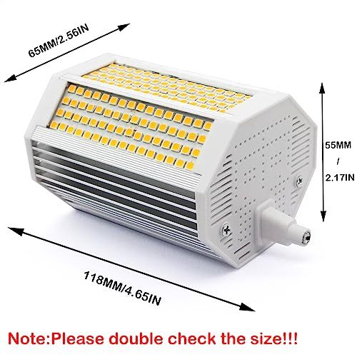 R7S LED Bulb 118MM 50W Warm Light Dimmable 3000K Double Ended J118 4000LM J Type Equivalent 400W Halogen Floor Standing Lamp 200 Degree Wall Security Floor Lamps for Household and Work