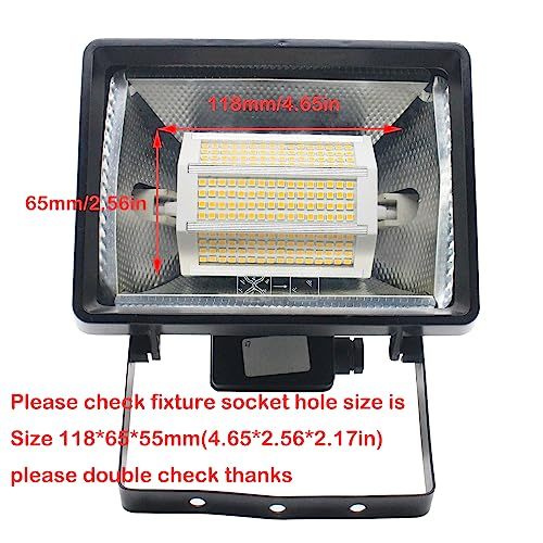 R7S LED Bulb 118MM 50W Warm Light Dimmable 3000K Double Ended J118 4000LM J Type Equivalent 400W Halogen Floor Standing Lamp 200 Degree Wall Security Floor Lamps for Household and Work