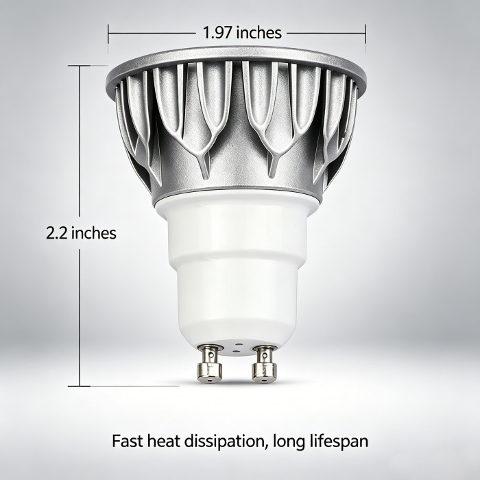 GU10 High Brightness Dimmable Flood LED Bulb, 6W Equivalent to 60W Halogen, Single COB Chip, 600 Lumens, 4000K Neutral White, 120V, Durable Aluminum Housing for Indoor Residential & Commercial Lighting, 2-Pack by Rowrun