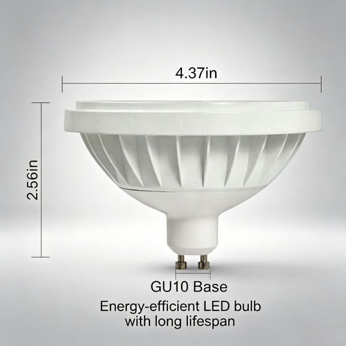 AR111 LED Flood Light Bulb, 12W 120W Equivalent, 1200 Lumens, Dimmable, 3000K Warm White, Single COB Chip, GU10 Base, Premium & Durable, Indoor Commercial & Residential Lighting, 2 Pack by Rowrun