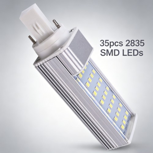 G24d 2-Pin Dimmable LED Corn Bulb, 7W 70W Halogen Equivalent, 4000K Natural White, 35pcs 2835 SMD LEDs, Clear Cover, 180° Beam Angle, High CRI, CFL Replacement for Home & Commercial, 2 Pack | Rowrun