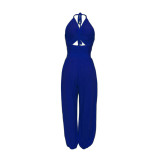 Halter Backless Sexy Wide Leg Bloomers Jumpsuit