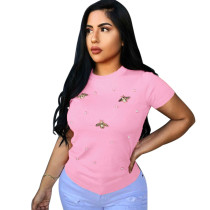 Copy Women's Beaded Butterfly T-shirt