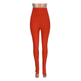 Solid Color Pit Flared Pants