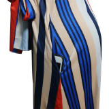 Casual Striped Straps Maxi Dress
