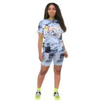 Casual Summer Colorful Print Two Piece Short Set
