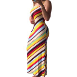 Casual Printed Straps Maxi Dress