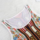 African Totem Ethnic Printed Vest Top and Pant