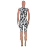 Sling Leopard Print Bodysuit with Face Mask
