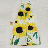 Sunflower Straps Bohemian Maxi Dress