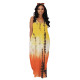 Straps Tie Dye Printed Maxi Dress with Pockets