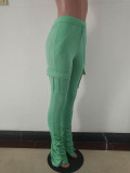 Folded Micro-Flare Stracked Pants with 4 Pocket
