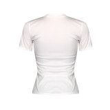 Polyester O Neck Short Sleeve Character Slim fit Solid Tees & T-shirts
