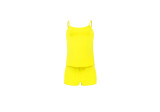 Solid Color Straps Short Outfits