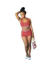 Casual Pit Sleeveless Tube Top 2-piece set