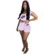Casual Letter Embroidered Hooded Crop Top and Shorts