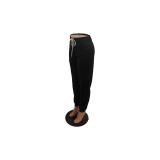 Solid Color Elasticated Trousers