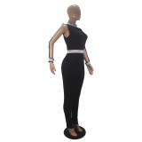 Solid Color Sleeveless Webbing Jumpsuit