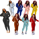 Casual Letter Embroidery Sports Trousers Outfits