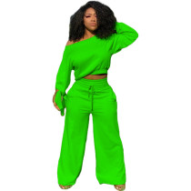 Casual Solid Color Two Piece Set