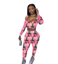 Casual Pattern Printed Two Piece Set