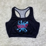 Casual Sports Graphic Print Vest Top