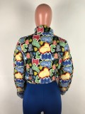 Bright-faced Printed Dyed Bread Jacket Down