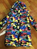 Camouflage Print Dyeing Long Jacket Down