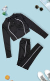 Solid Color High Neck Reflective Pant Set Outfits