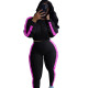 Casual Ribbed Letters Sports Pant Set