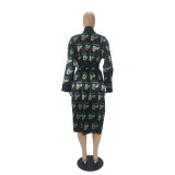 Print Kimono Robes Outerwear For Women