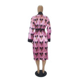 Print Kimono Robes Outerwear For Women