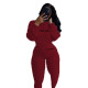 High Neck Ribbed Embroidered Jumpsuit