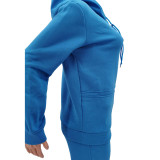Solid Color Hooded Sports Two Piece Outfits