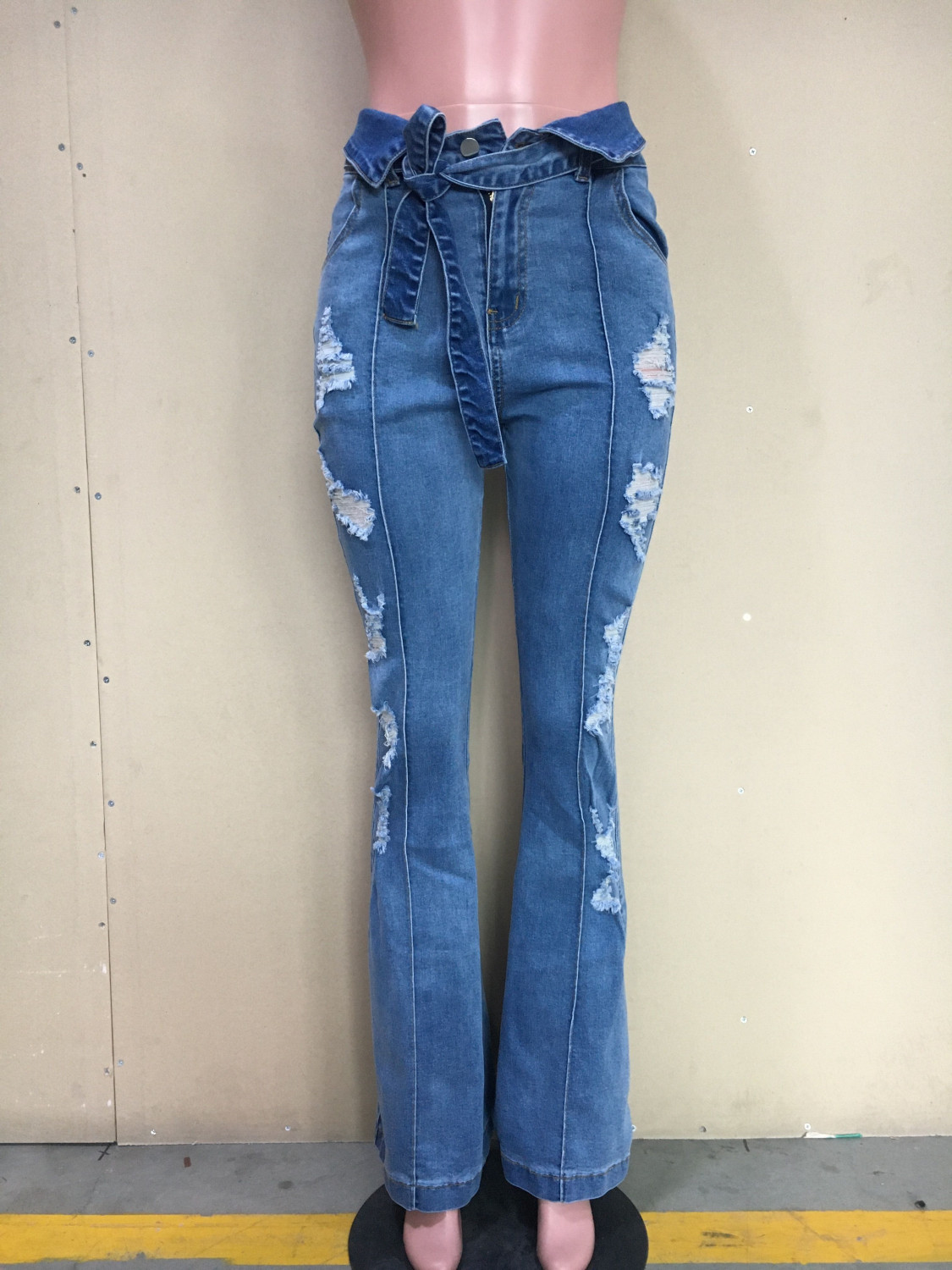 ripped flared jeans