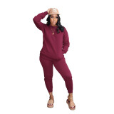 Solid Color Sport Pant Set